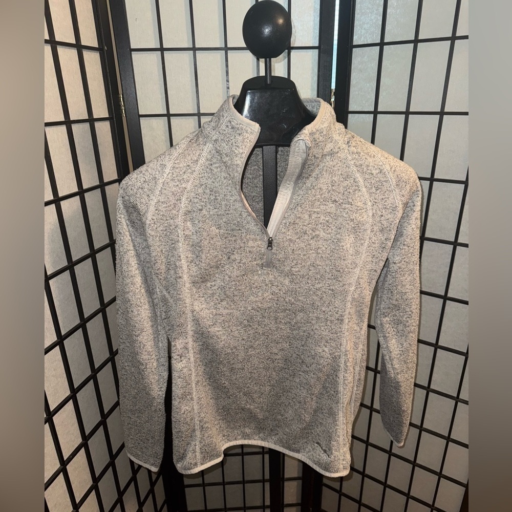 Eddie Bauer Gray Half Zipper Pullover Sweatshirt Size M